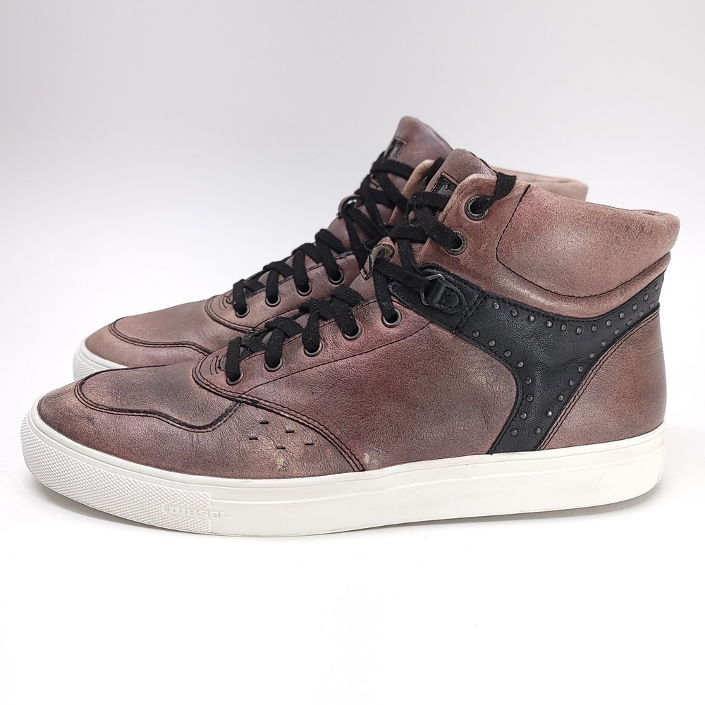 Diesel INVASION TOP High Men's 10.5 Moonlight Sneakers Shoes Leather‎